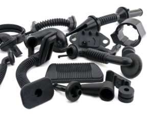 Molded rubber silicone part