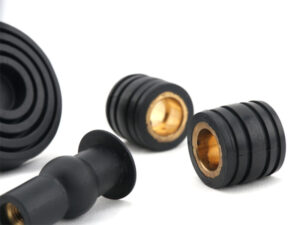 Molded rubber silicone part