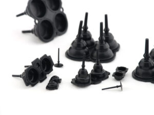 Molded rubber silicone part