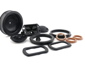 Molded rubber silicone part