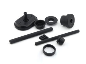 Molded rubber silicone part