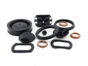 Molded rubber silicone part