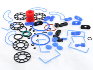 Molded rubber silicone part
