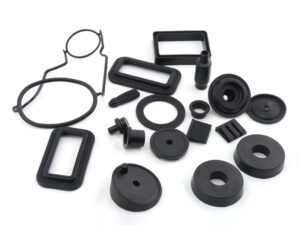 Molded rubber silicone part
