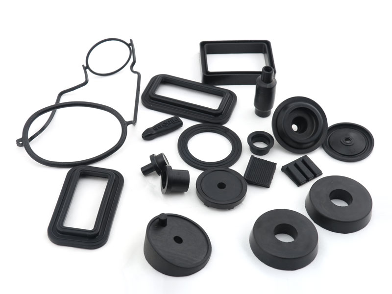 Molded rubber silicone part