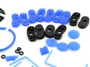 Molded rubber silicone part